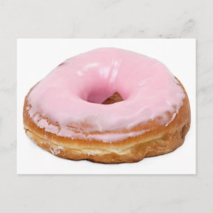 Zoet dessert Food Pink Frosted Donut Briefkaart