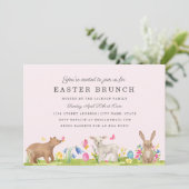 Zoet Dieren Pasen Brunch Kaart (Staand voorkant)