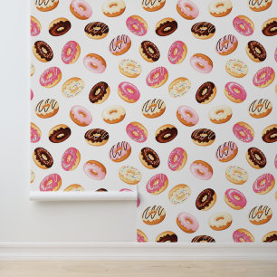 Zoet donut patroon behang