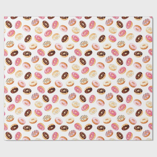Zoet donut patroon cadeaupapier (Vlak)