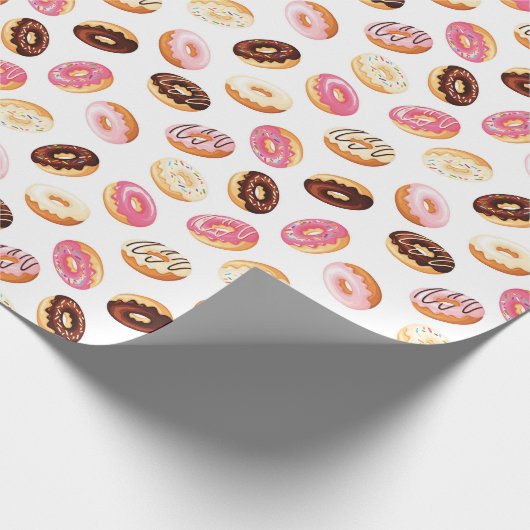 Zoet donut patroon cadeaupapier (Hoek)
