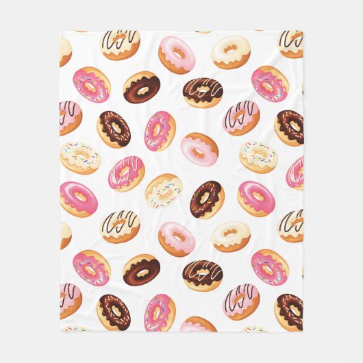 Zoet donut patroon fleece deken (Voorkant)
