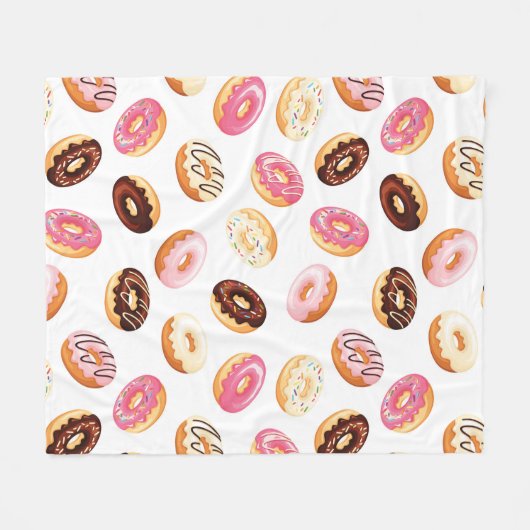 Zoet donut patroon fleece deken (Voorkant (Horizontaal))