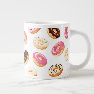 Zoet donut patroon grote koffiekop