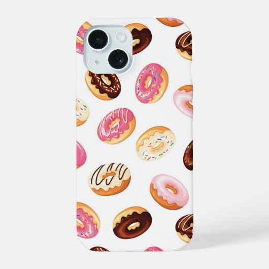 Zoet donut patroon iPhone 15 case (Achterkant)