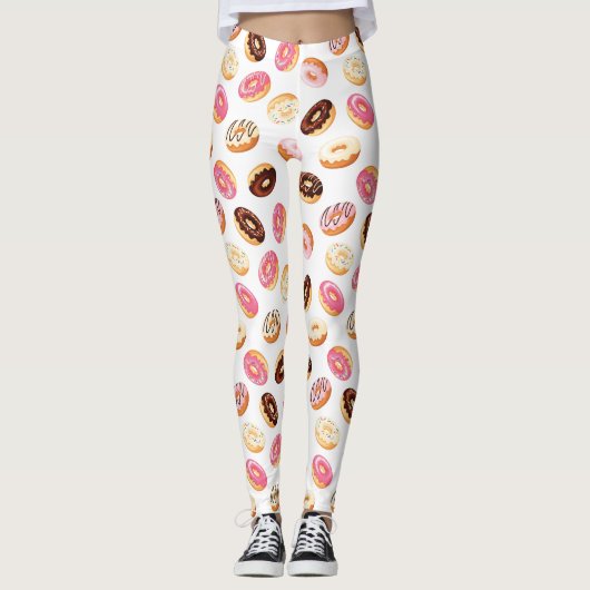 Zoet donut patroon leggings (Voorkant)