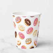 Zoet donut patroon papieren bekers (Achterkant)