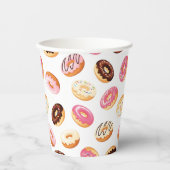 Zoet donut patroon papieren bekers (Voorkant)