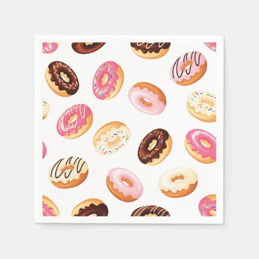 Zoet donut patroon servet (Voorkant)