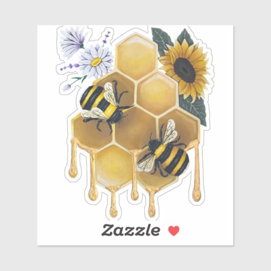 Zoet Dripping Honing Bijen Die-Cut Stickers (Vel)