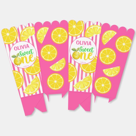 Zoet een roze limonade verjaardagsfeestje popcorn bedankdoosjes (Ongevouwen)