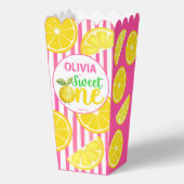 Zoet een roze limonade verjaardagsfeestje popcorn bedankdoosjes (Voorkant)