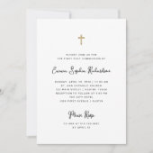 Zoet Eenvoudig Zwart en Wit Eerste Heilige Communi Kaart (Voorkant)