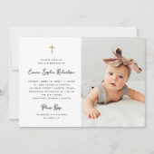 Zoet eenvoudig | Zwart-wit en foto doop Kaart (Voorkant)