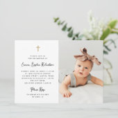 Zoet eenvoudig | Zwart-wit en foto doop Kaart (Staand voorkant)