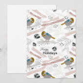 Zoet En Aardig Meesje Patroon Ontwerp Feestdagenkaart (Voorkant / Achterkant)