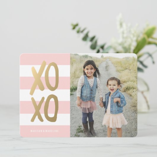 Zoet en chic | Fotokaart Valentijnsdag Feestdagenkaart (Staand voorkant)