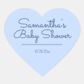 Zoet en Eenvoudig Blauw Baby shower Hart Sticker (Voorkant)