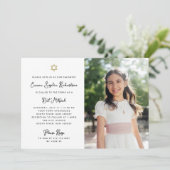 Zoet en eenvoudig | Foto Bat Mitzvah Kaart (Staand voorkant)