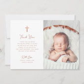 Zoet en eenvoudig | Foto Doop Roos Gold Bedankkaart (Voorkant)