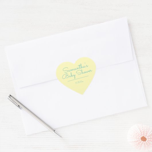 Zoet en eenvoudig genderneutraal Baby shower Hart Sticker (Envelop)