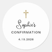 Zoet en eenvoudig | Gold Cross-bevestiging Ronde Sticker (Voorkant)