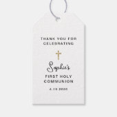 Zoet en Eenvoudig | Gouden Eerste Heilige Communie Cadeaulabel (Voorkant)