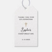 Zoet en Eenvoudig | Gouden Kruis Bevestiging Cadeaulabel (Voorkant)