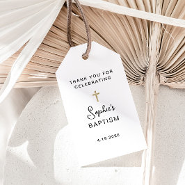 Zoet en Eenvoudig | Gouden Kruis Doop Cadeaulabel