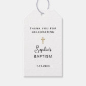 Zoet en Eenvoudig | Gouden Kruis Doop Cadeaulabel (Voorkant)