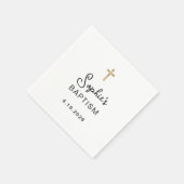 Zoet en eenvoudig | Gouden Kruis doop Servet (Hoek)