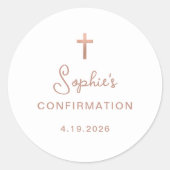 Zoet en eenvoudig | Roos Gold Cross-bevestiging Ronde Sticker (Voorkant)