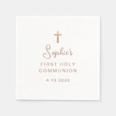 Zoet en eenvoudig | Roos Gold First Holy Communion Servet (Voorkant)