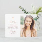 Zoet en eenvoudig | Roos Gold-fotobevestiging Bedankkaart (Staand voorkant)