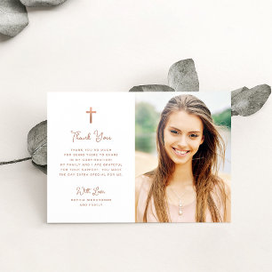 Zoet en eenvoudig   Roos Gold-fotobevestiging Bedankkaart