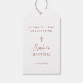 Zoet en eenvoudig | Roos Gouden Kruisdoop Cadeaulabel (Voorkant)