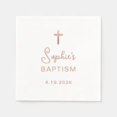 Zoet en eenvoudig | Roos Gouden Kruisdoop Servet (Voorkant)