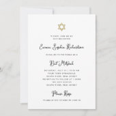 Zoet en Eenvoudig Zwart Wit en Goud Vleermuis Mitz Kaart (Voorkant)