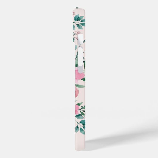 Zoet en Elegant Monogram Aquarel Bloemen Case-Mate iPhone Case (Achterkant / Links)