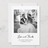 Zoet en grillig | Eenvoudige twee foto bruiloft Bedankkaart (Voorkant)