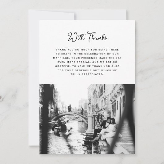 Zoet en grillig | Eenvoudige twee foto bruiloft Bedankkaart (Achterkant)