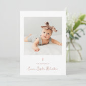 Zoet en grillig | Foto en Roos Gouden Doop Kaart (Staand voorkant)