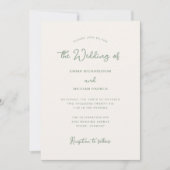 Zoet en grillig | Ivoor en Sage Groene Bruiloft Kaart (Voorkant)