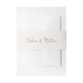 Zoet en grillig ivoor en salie groen | Bruiloft Uitnodigingen Wikkel (Voorkant Voorbeeld)