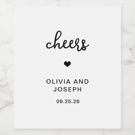 Zoet en grillig | Trouwproost Wijn Etiket (Enkel label)