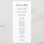 Zoet en grillig zwart en wit | Bruiloft Programmakaart (Achterkant)