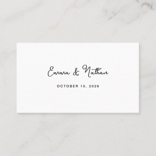 Zoet en grillig | Zwart-wit bruiloft Flat Plaatskaartje (Achterkant)