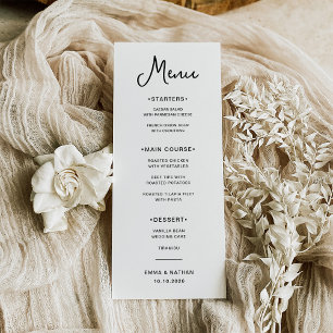Zoet en grillig Zwart-wit bruiloft Menu