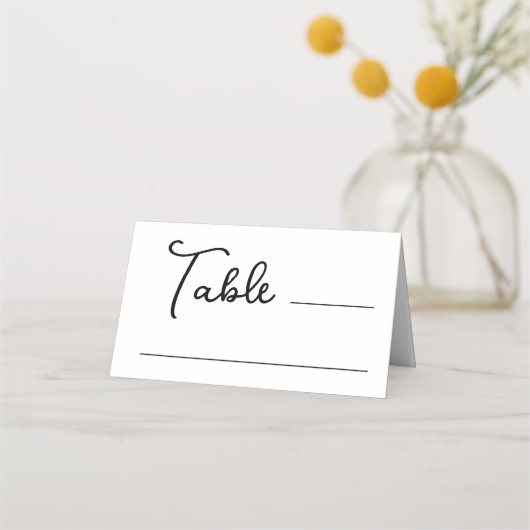 Zoet en grillig | Zwart-wit bruiloft Plaatskaartje (Voorkant)