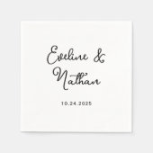 Zoet en grillig | Zwart-wit bruiloft Servet (Voorkant)